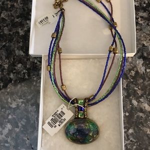 Necklace with lacquered pendant